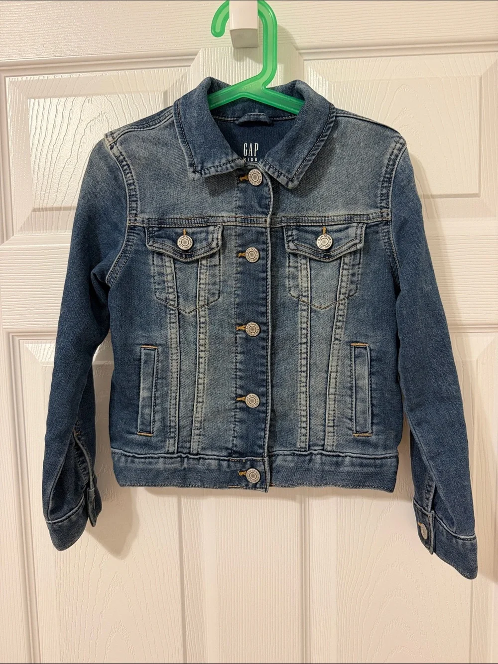 GAP Kids Girls Stretch Denim Jean Jacket Size S 6-7 Blue Like New